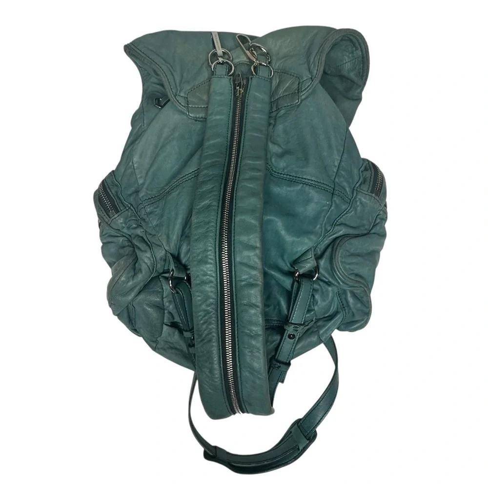 Alexander Wang Supple Lambskin Marti Convertible Moto Backpack Bag turquoise